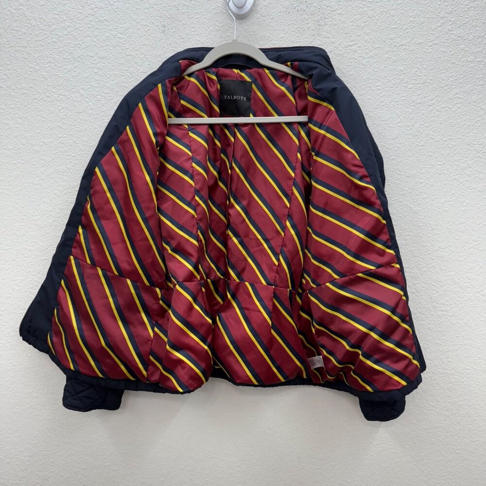 Talbots Navy Blue Quilted Military Full Zip Jacket Coat VN300 Womens size XL - Picture 6 of 10